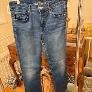 Mother The Outsider Crop Classic Blue Women's Jeans